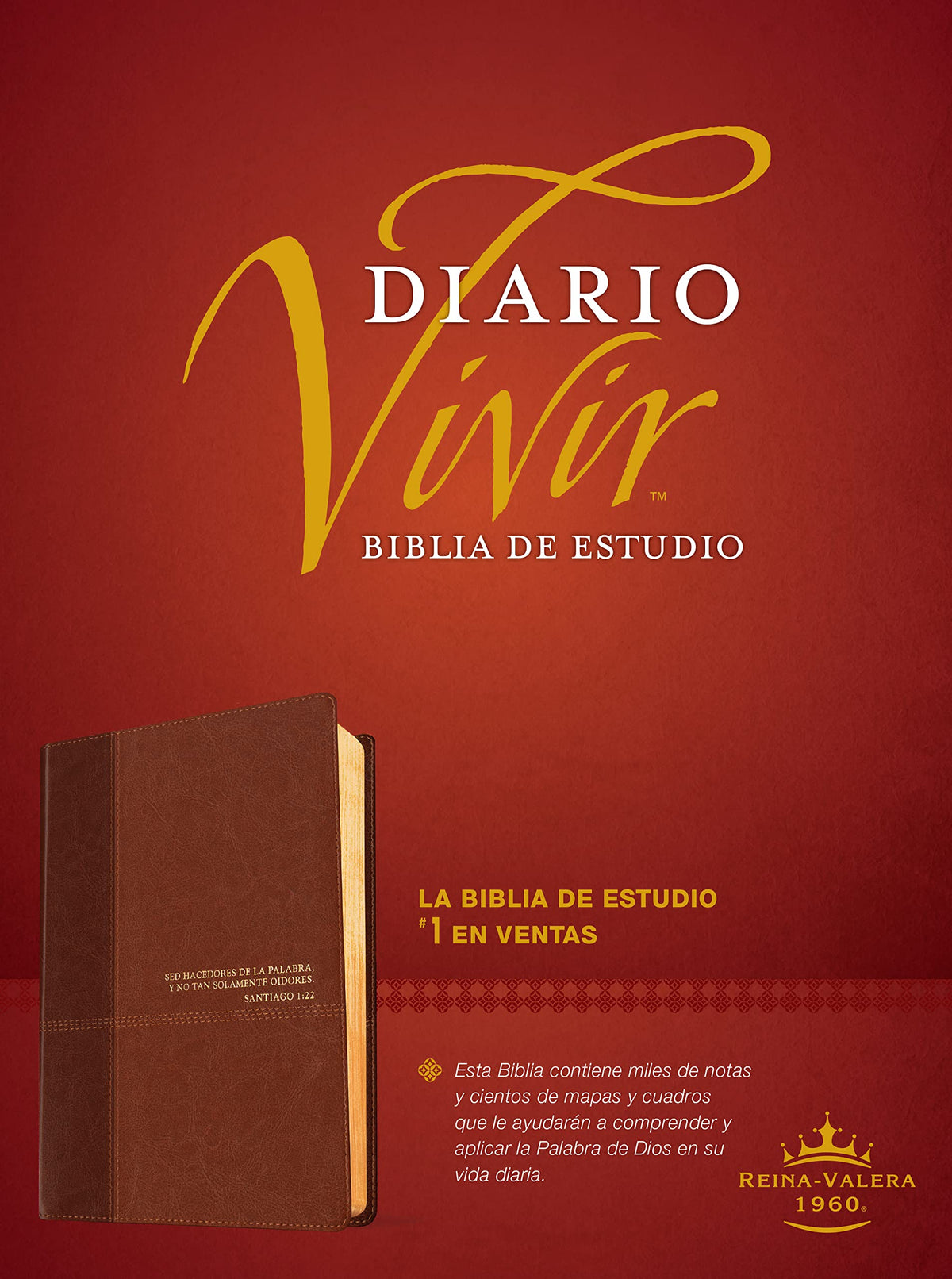 Biblia de estudio del diario vivir RVR60 (SentiPiel, Caf/Caf claro, Letra Roja) (Spanish Edition)
