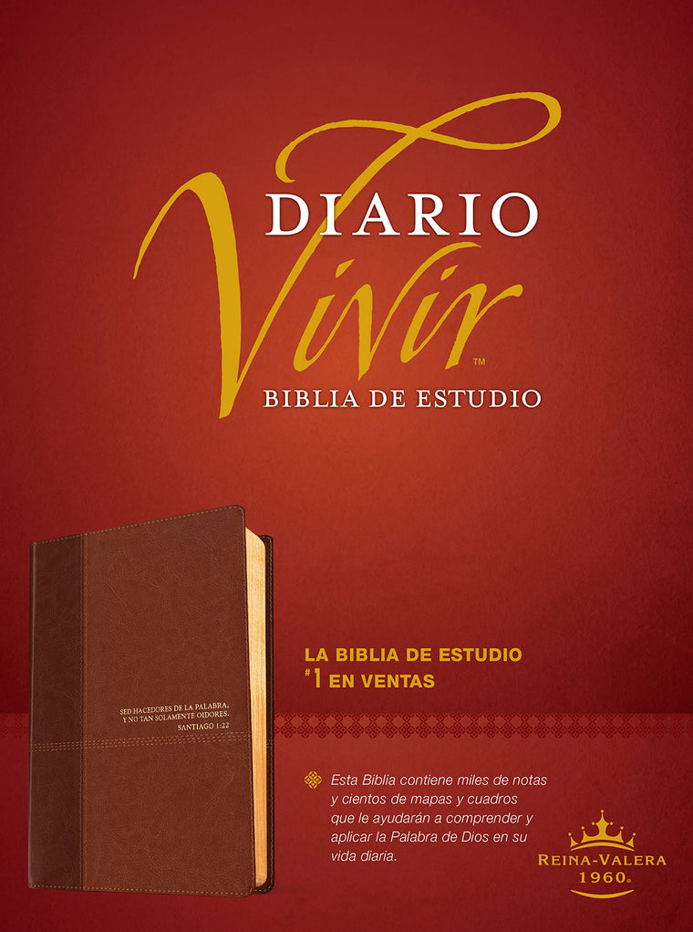 Biblia de estudio del diario vivir RVR60 (SentiPiel, Caf/Caf claro, Letra Roja) (Spanish Edition)
