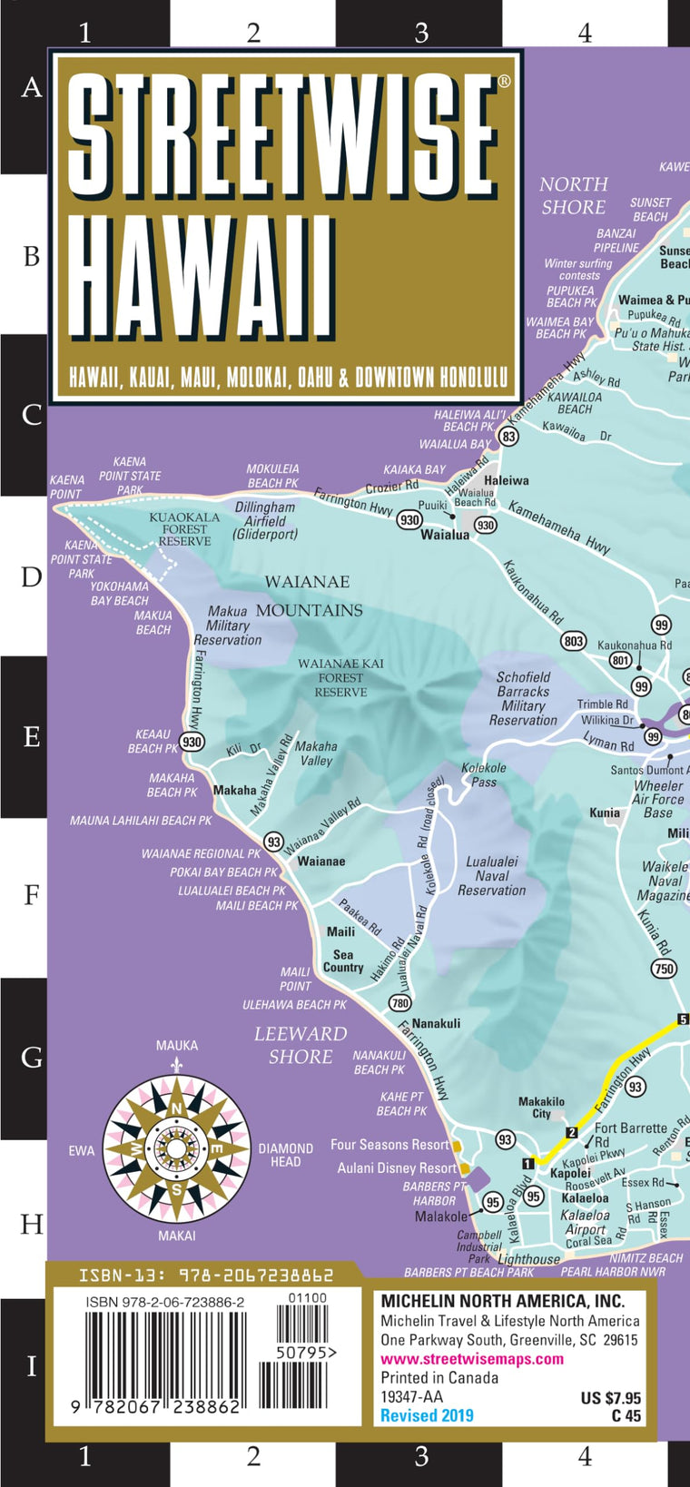 Streetwise Hawaii Map: Laminated Hawaii, Kauai, Maui, Molokai, Oahu & Downtown Honolulu (Michelin Streetwise Maps)