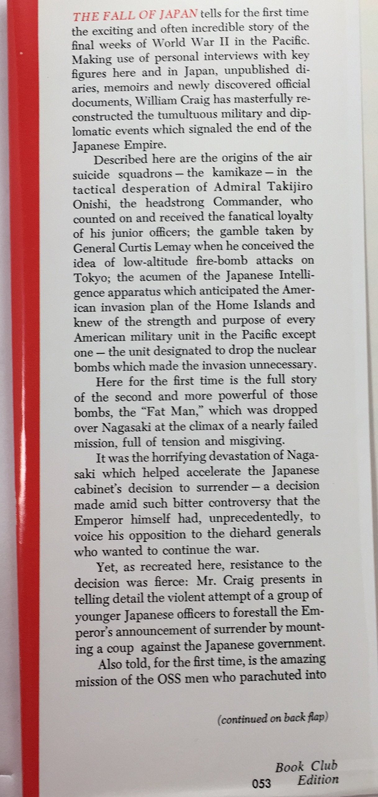 The Fall of Japan by Craig, William