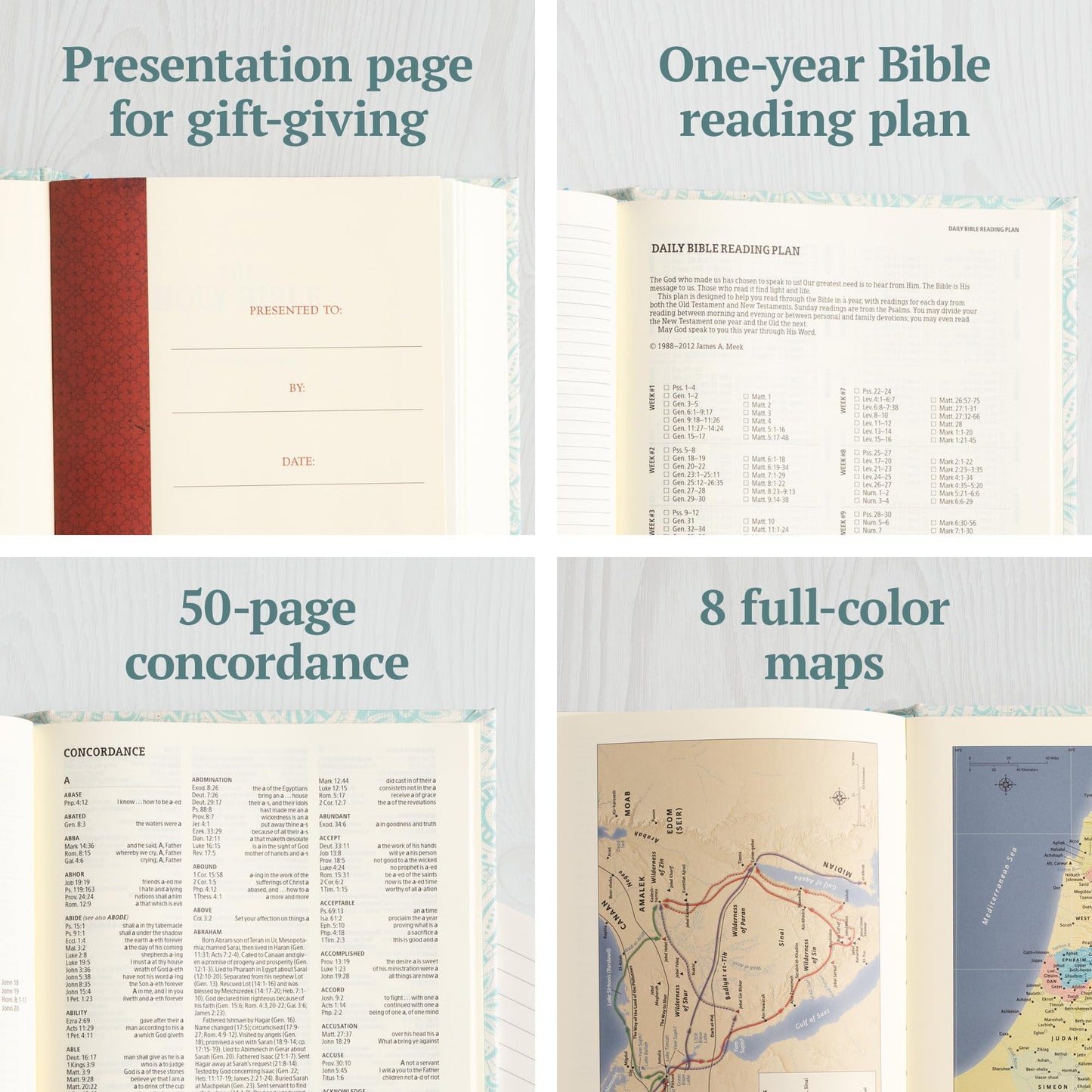 KJV Notetaking Bible, Blue Floral Cloth Over Board, KJV Holy Bible, Red Letter, Wide Margins, Journaling Space, Single-Column, Reading Plan, Easy-to-Read Bible MCM Type