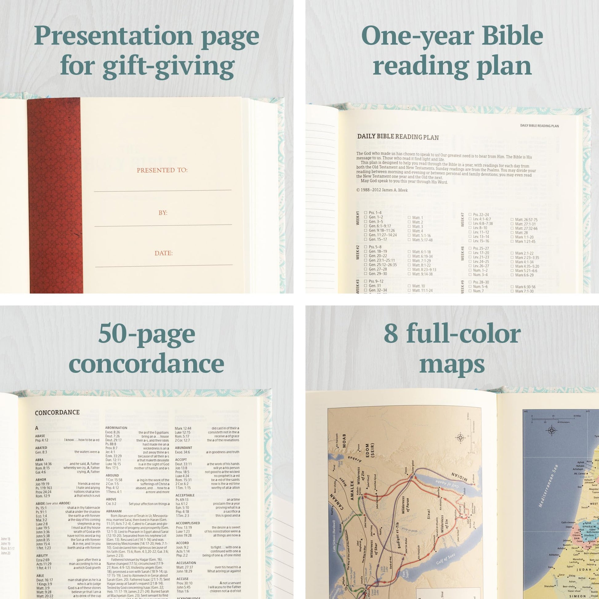 KJV Notetaking Bible, Blue Floral Cloth Over Board, KJV Holy Bible, Red Letter, Wide Margins, Journaling Space, Single-Column, Reading Plan, Easy-to-Read Bible MCM Type