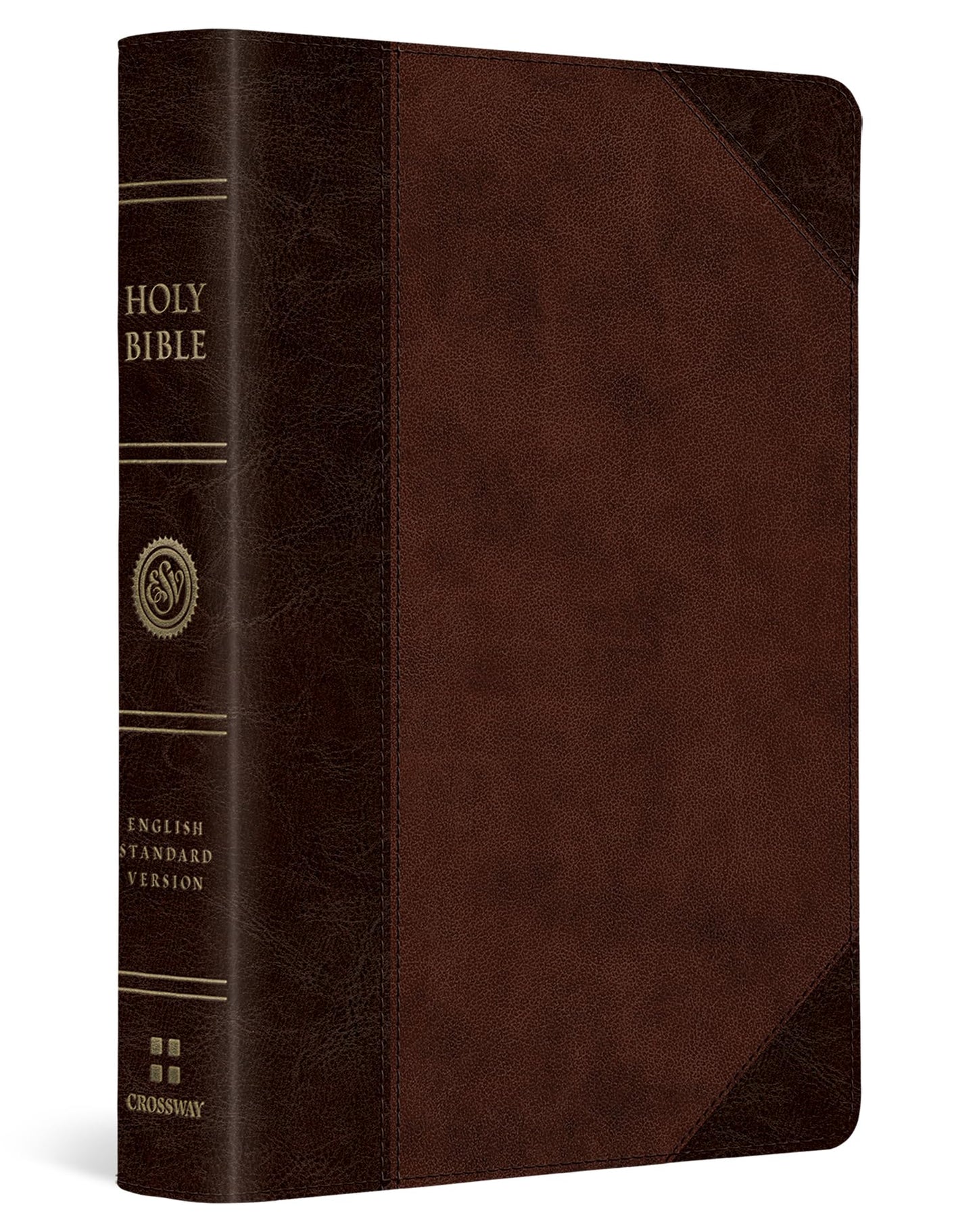 ESV Large Print(Font Size - 8 pt) Compact Bible (TruTone, Brown/Walnut, Portfolio Design)