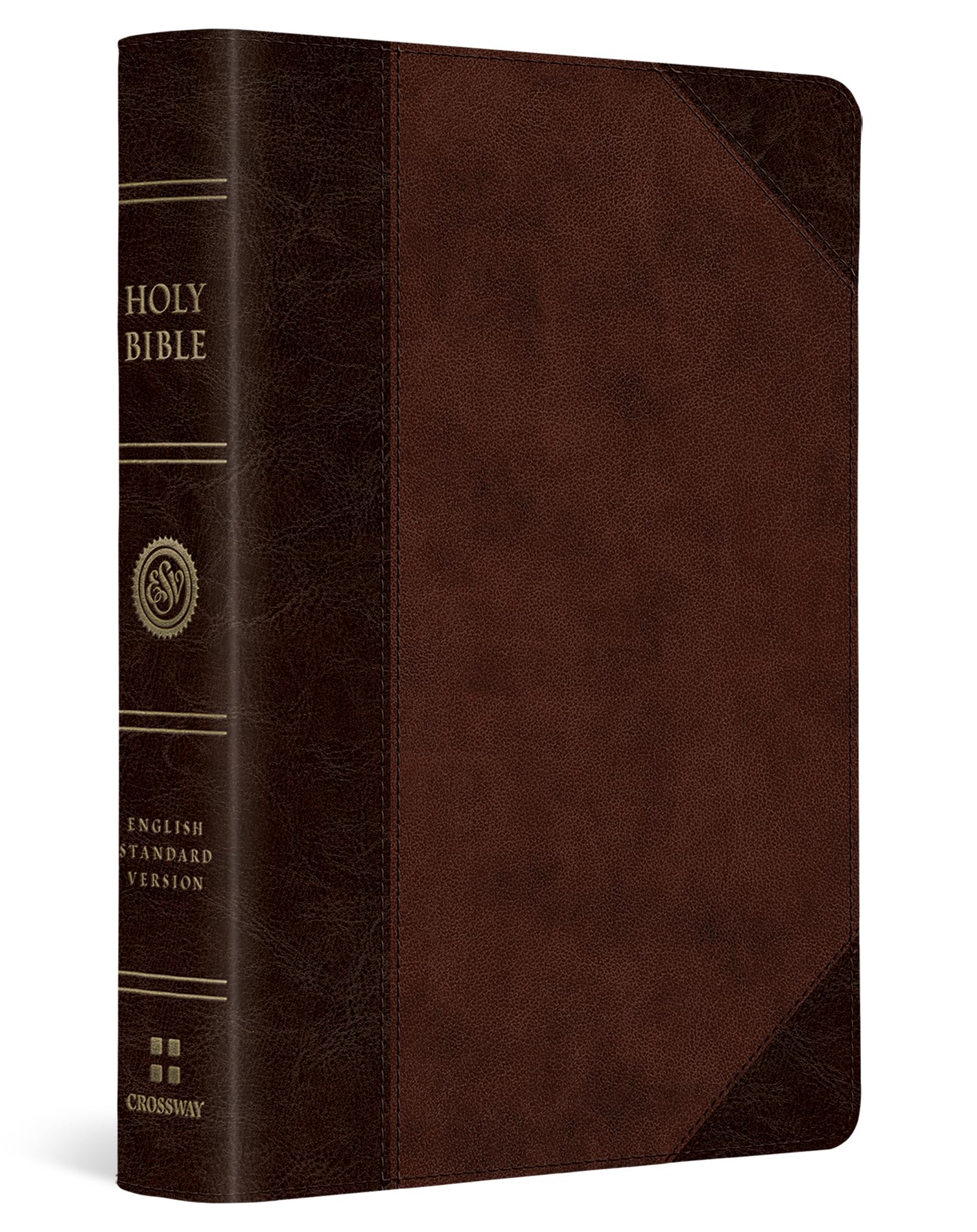 ESV Large Print(Font Size - 8 pt) Compact Bible (TruTone, Brown/Walnut, Portfolio Design)