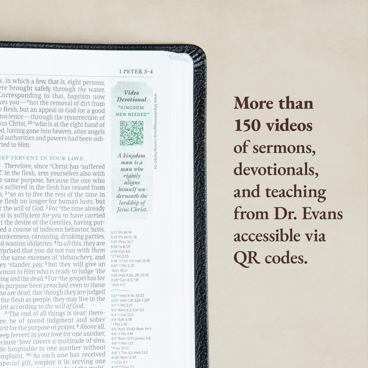 NASB Tony Evans Study Bible, Black Genuine Leather, Indexed, Black Letter, Study Notes and Commentary, Articles, Videos, Charts, Easy-to-Read Bible Karmnina Type