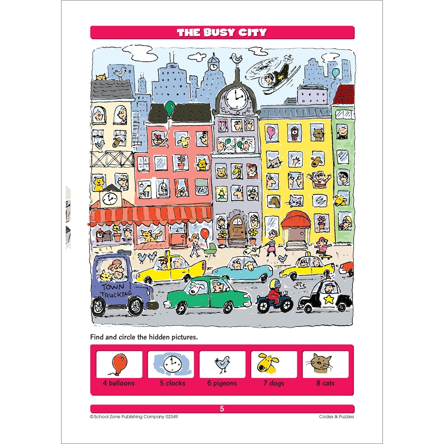 School Zone Codes & Puzzles Workbook: 64 Pages, 2nd Grade, 3rd Grade, Crossword Puzzles, Word Searches, Games, Riddles, Problem-Solving, Ages 7+ (Activity Zone Book Series)