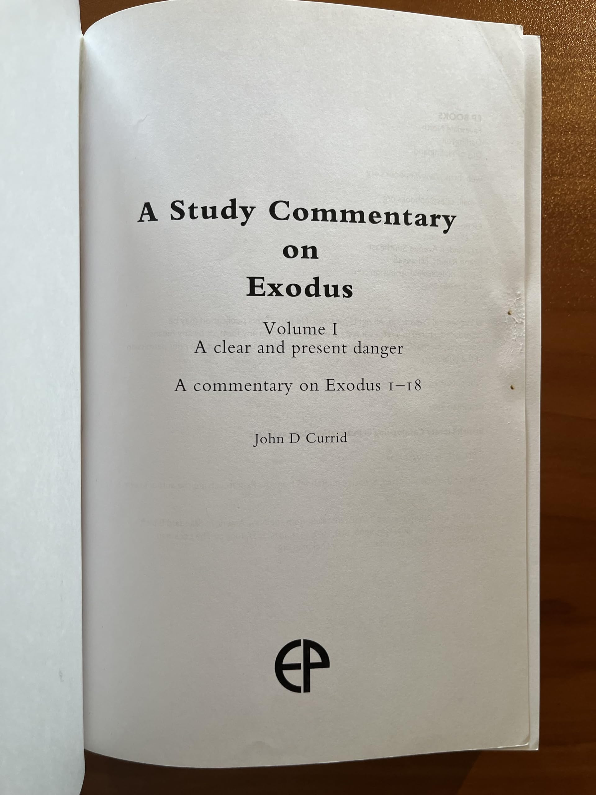 Exodus Volume 1 (EP Study Commentary)
