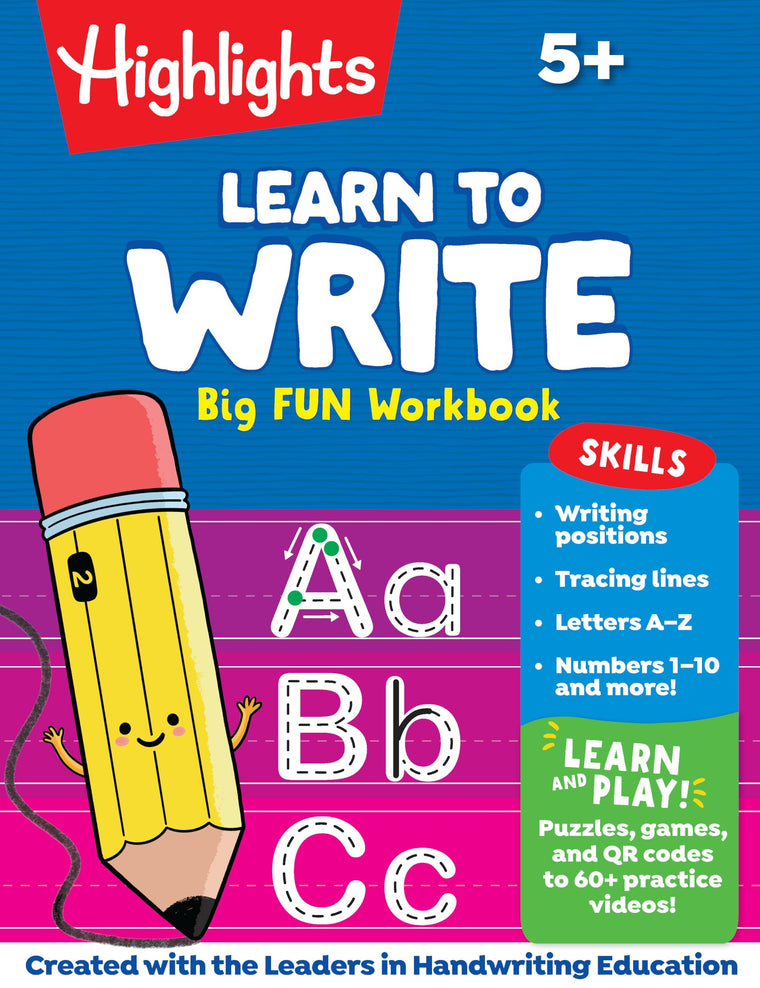 Learn to Write Big Fun Workbook: 112-Page Handwriting Practice Book for Kids 5-7, Learn How to Write with Puzzles, Tracing and More, Tear-Out Pages for On-the-Go Practice