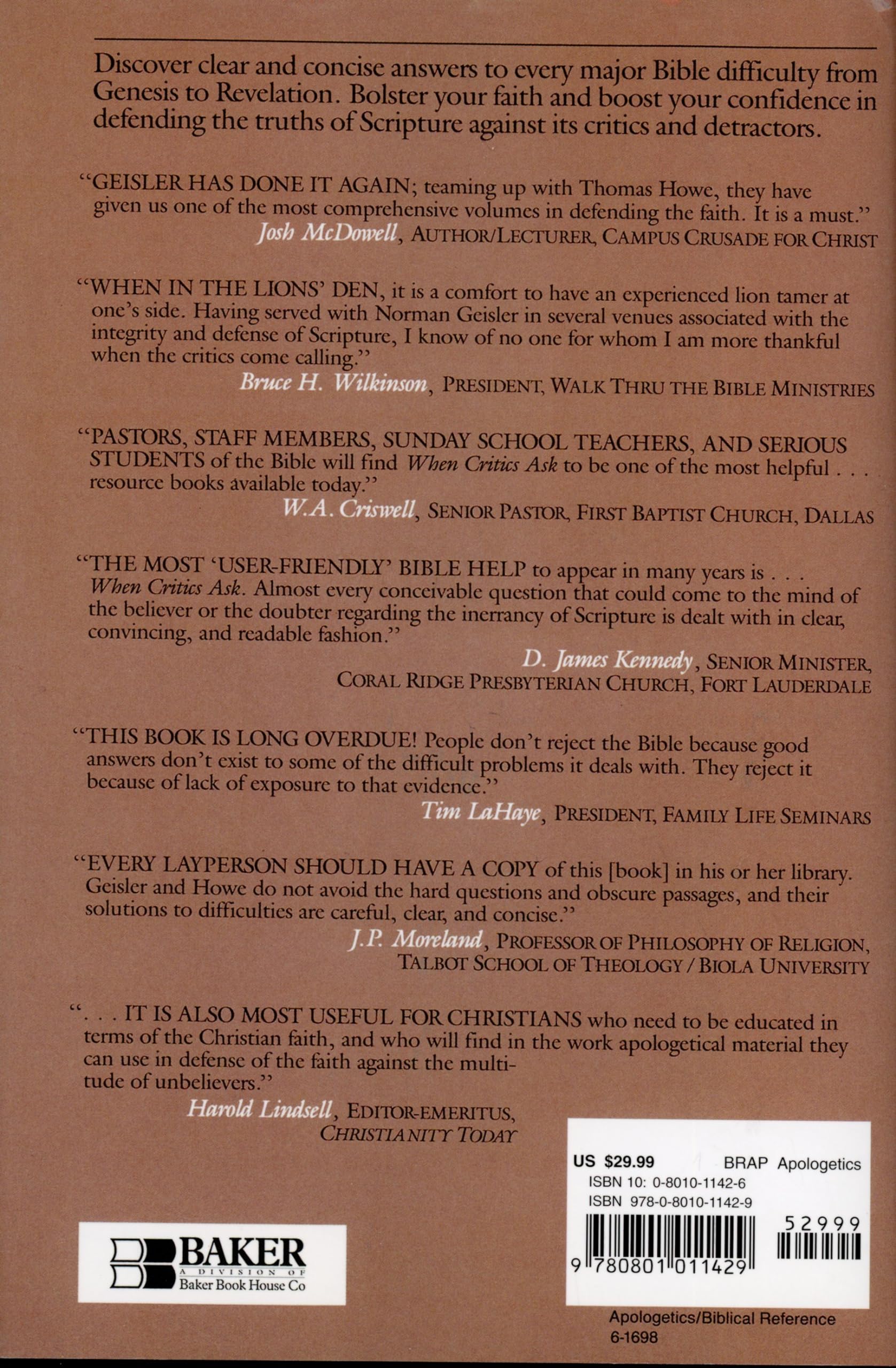 When Critics Ask: A Popular Handbook on Bible Difficulties