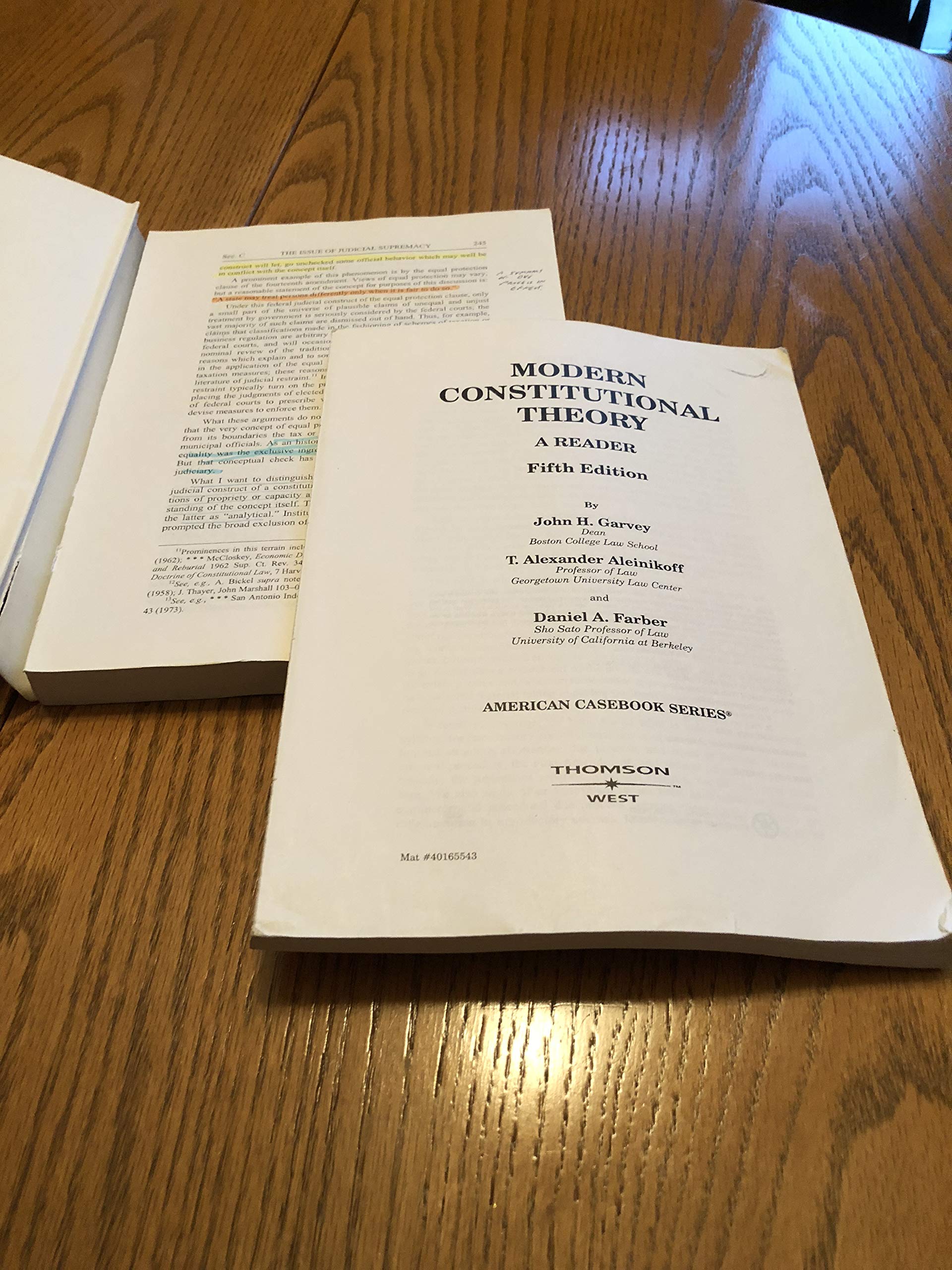 Modern Constitutional Theory: A Reader 5th Edition