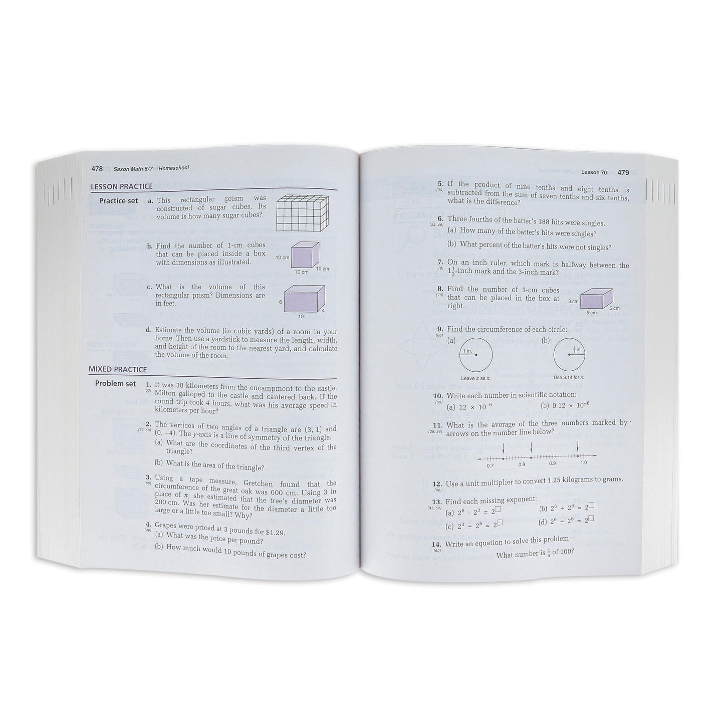 Saxon Math 8/7: Homeschool Student Text by Stephen Hake