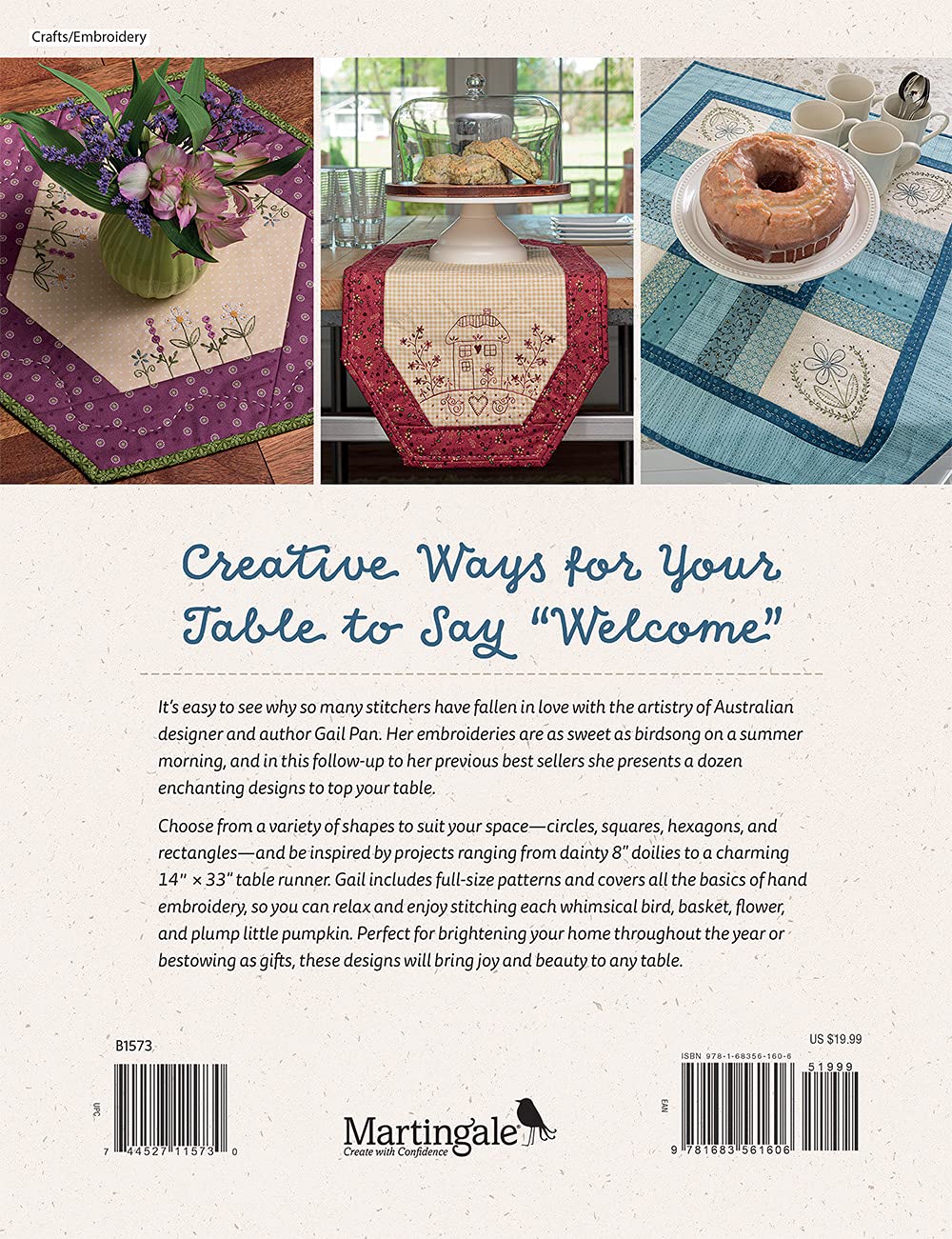 Tabletop Stitchery: Set Your Table with 12 Inviting Embroidery and Patchwork Patterns
