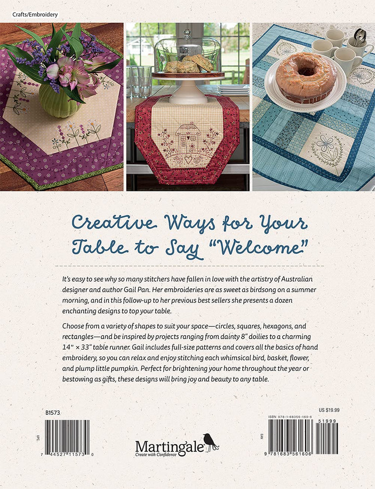 Tabletop Stitchery: Set Your Table with 12 Inviting Embroidery and Patchwork Patterns — back cover