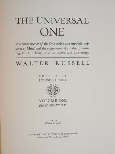 The Universal One by Walter Russell (Hardcover)