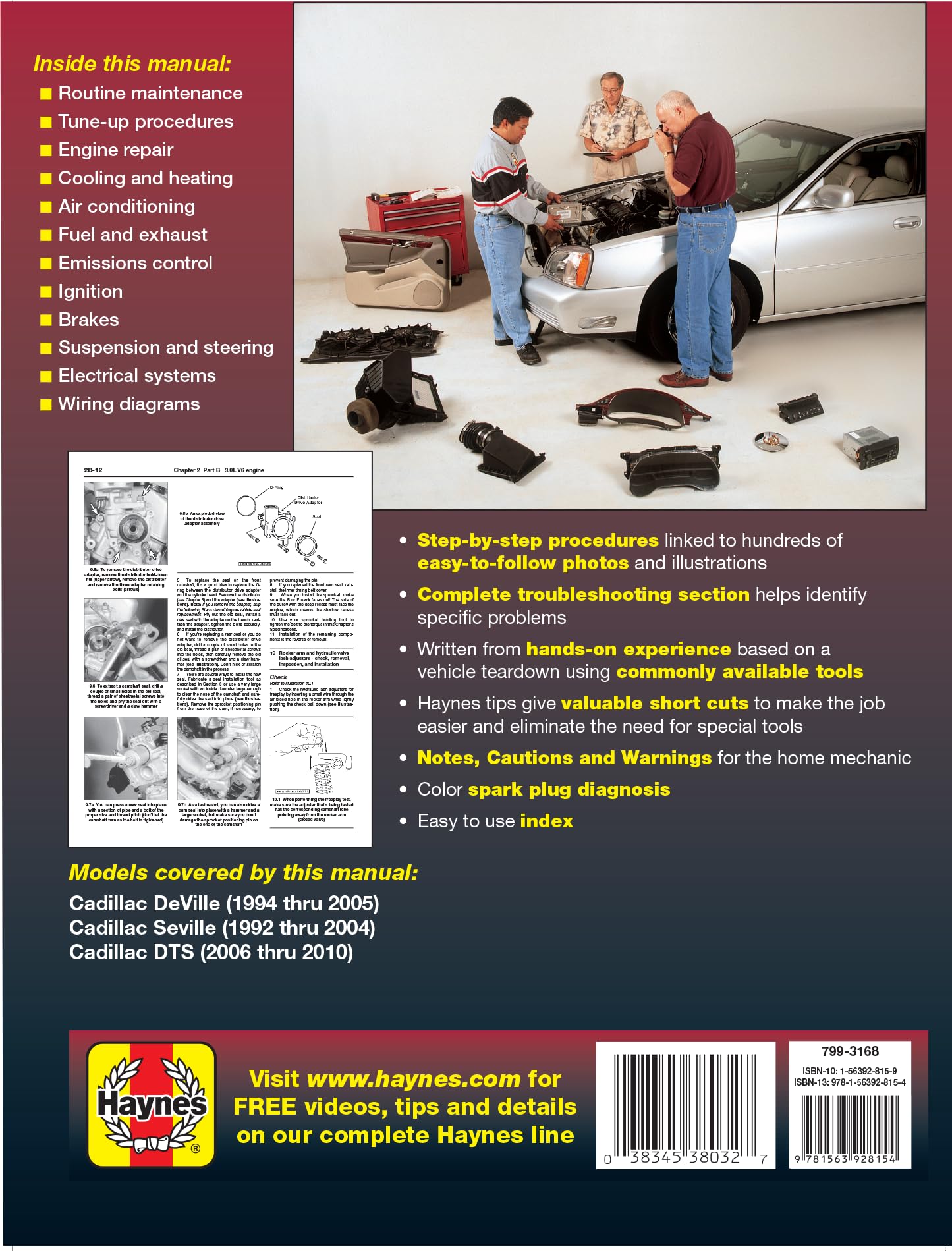 Cadillac DeVille (94-05), Seville (92-04), & DTS (06-10) Haynes Repair Manual