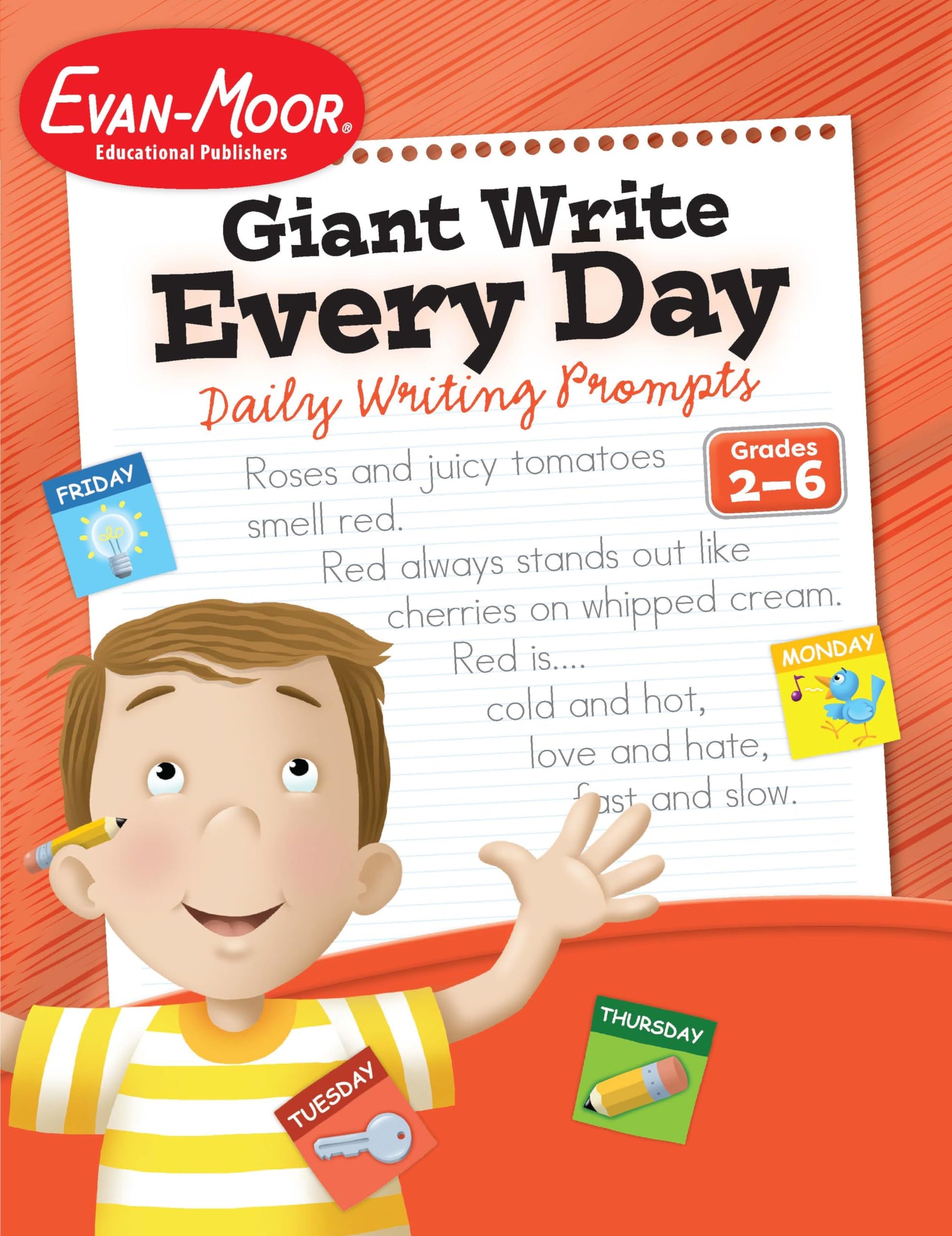 Evan-Moor Giant Write Every Day: Daily Writing Prompts, Grade 2 - 6 Homeschooling and Classroom Workbook, Printables, Critical Thinking, Vocabulary, ... Love for Writing, (Writing Skills Essentials)