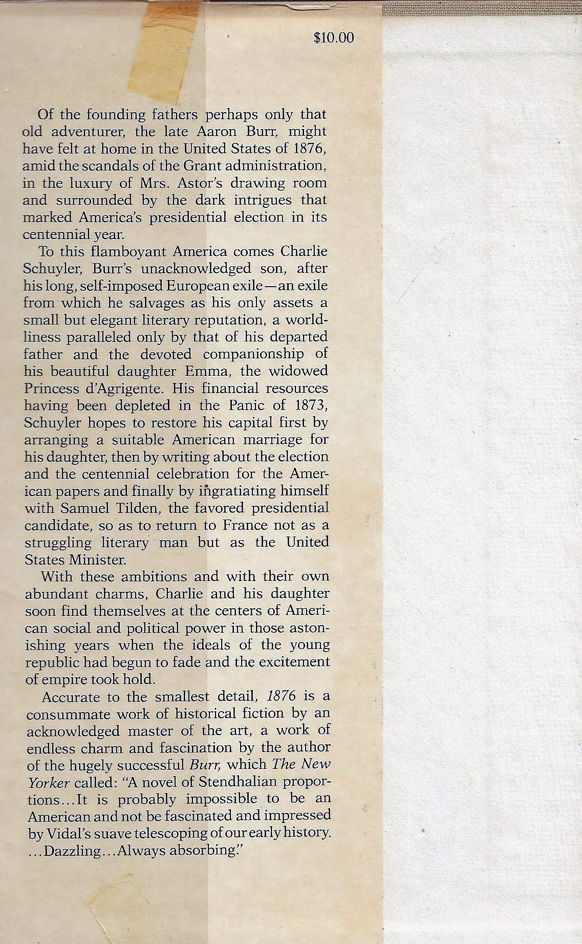 1876, A Novel by Vidal, Gore