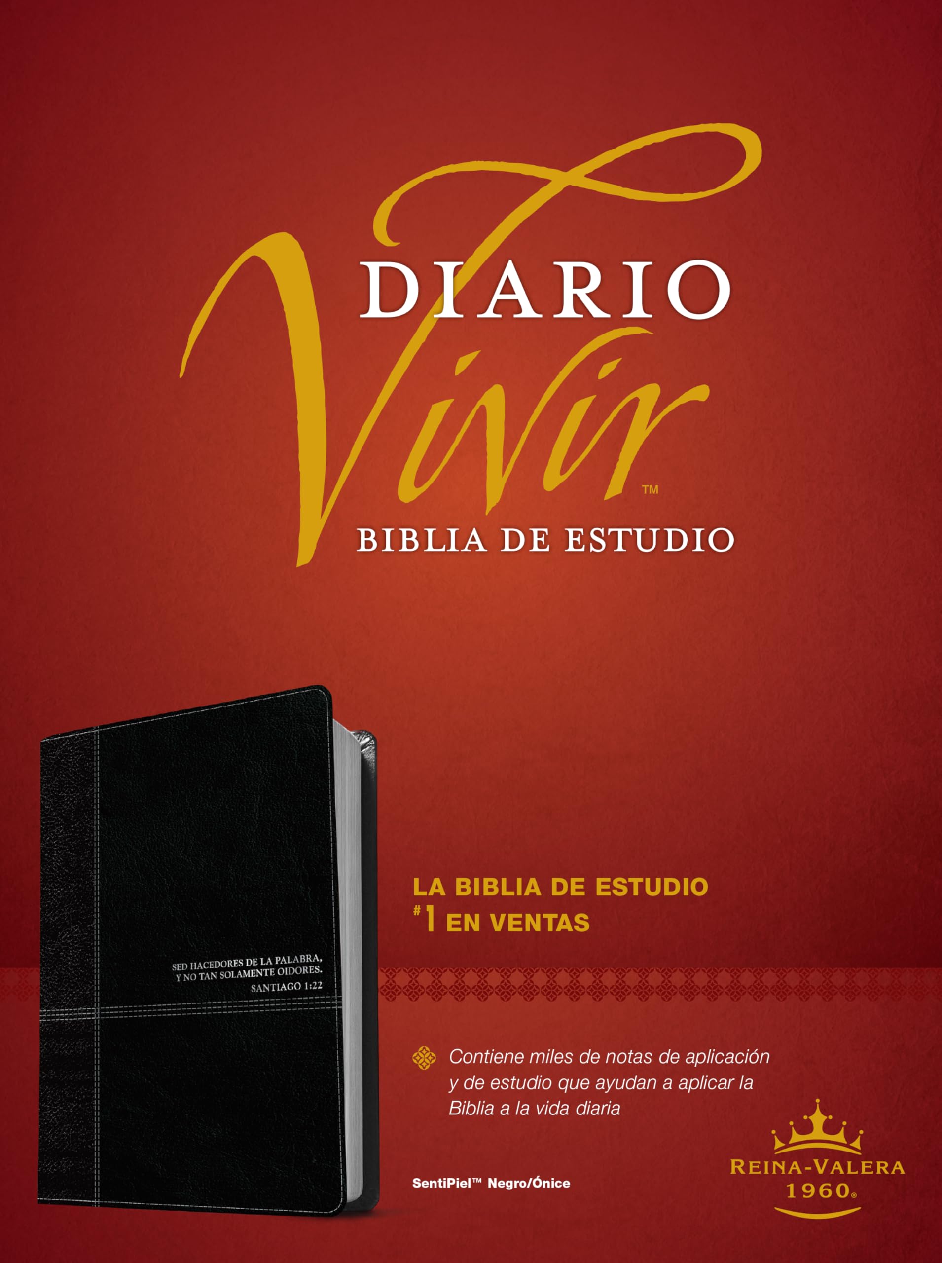 Biblia de estudio del diario vivir RVR60 (SentiPiel, Negro/nice, Letra Roja) (Spanish Edition)