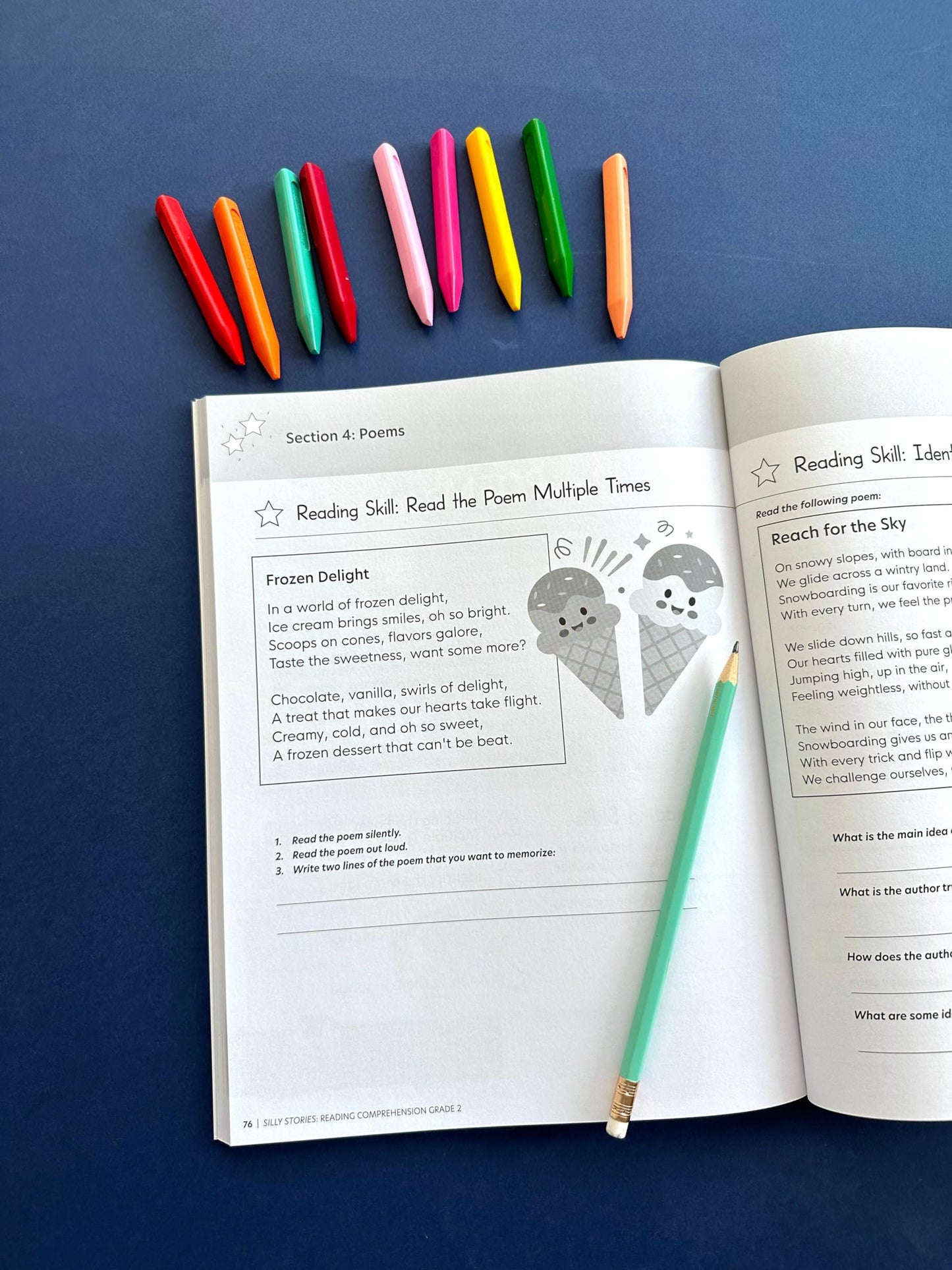 The 2nd Grade Reading Comprehension Workbook for Kids: Silly and Engaging Stories, Biographies, Poetry and Informational Text to Improve Reading Comprehension and Phonics (2nd Grade Workbook)