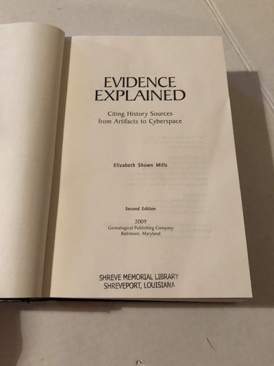 Evidence Explained: Citing History Sources from Artifacts to