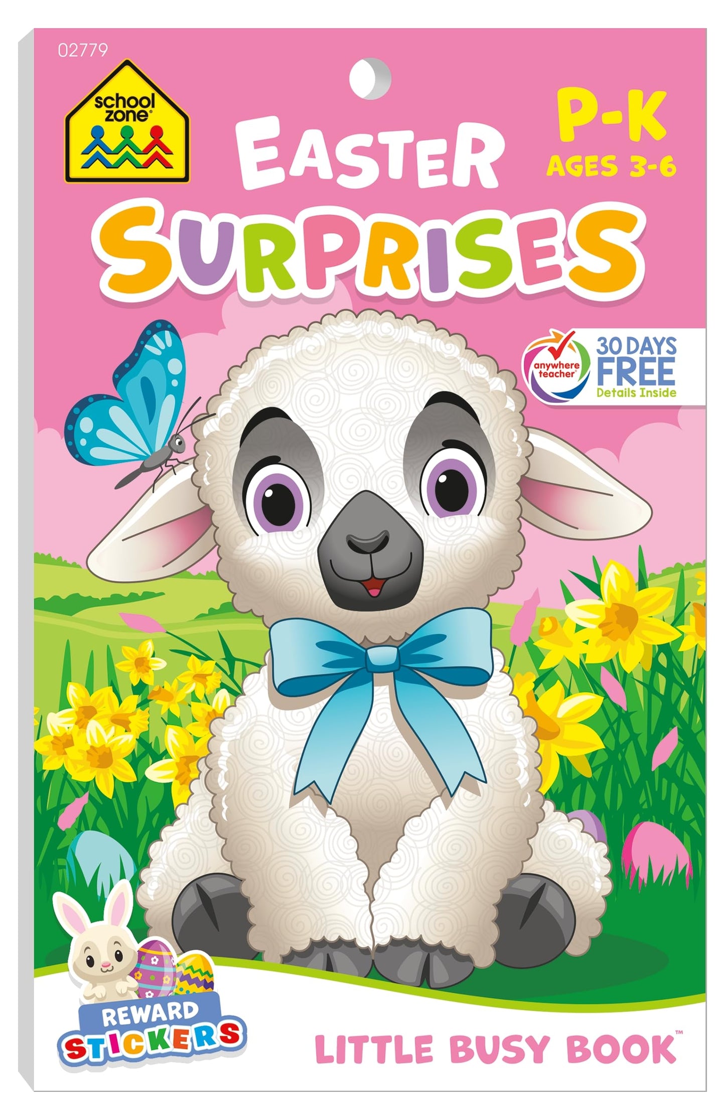 School Zone Easter Surprises Workbook: 48 Pages, Preschool, Kindergarten, Mazes, Hidden Pictures, Dot to Dots, Connect the Dots, Easter Coloring Book, Stickers, Ages 3 to 6 (Little Busy Book Series)