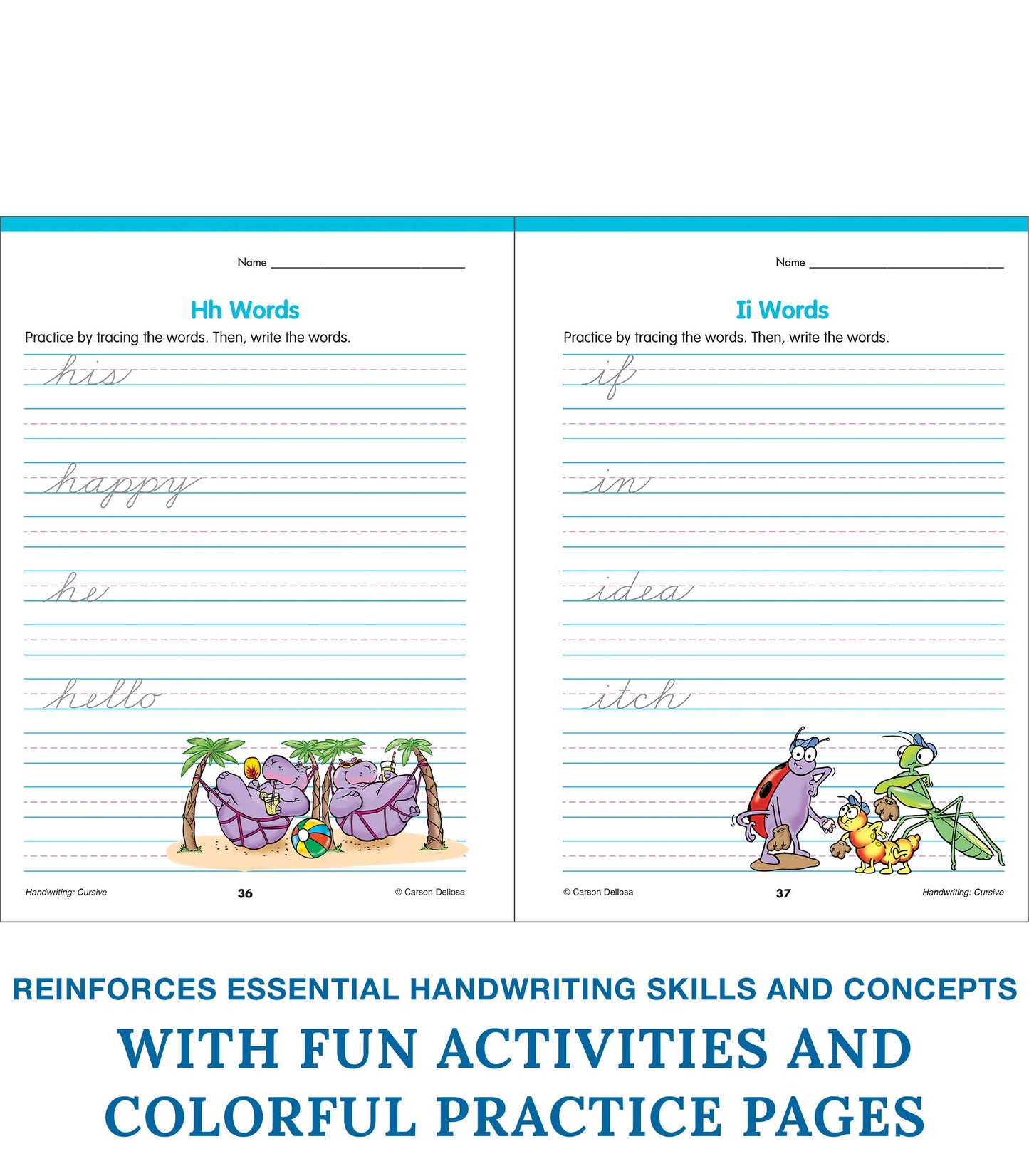 Carson Dellosa Grades 2-5 Cursive Handwriting Workbook, Writing Book With Sight Words, Sentences, and Letter Tracing Activities, Classroom or Homeschool Curriculum