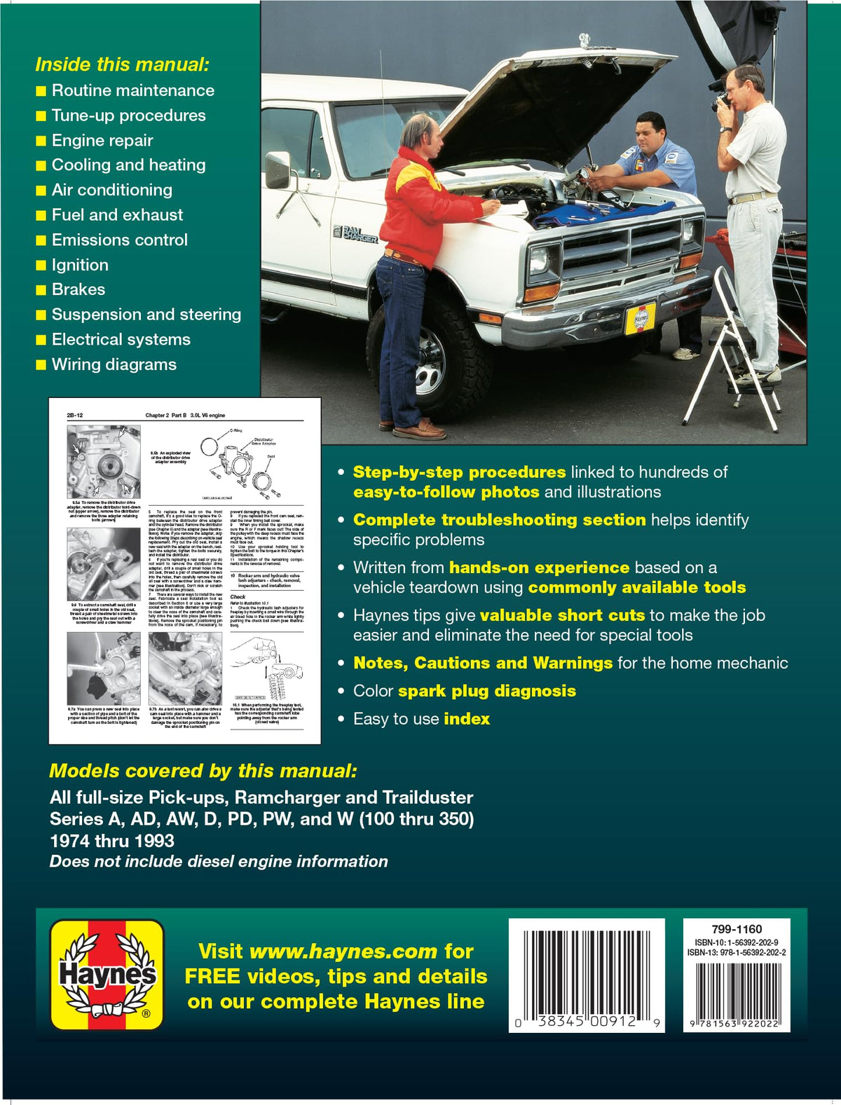Haynes Manuals N. America, Inc. Dodge Fullsize Pickup '74'93