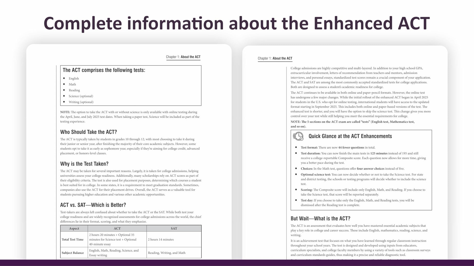 ACT Practice Tests: 2026-2027; 800+ Questions for the Enhanced ACT  6 Full-length Tests + Detailed Answer Explanations + Online Scoring Tool + Companion Notes (Test Prep Series)