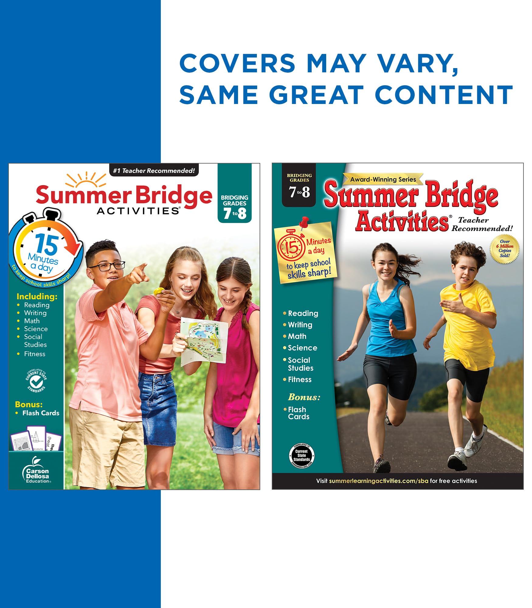 Summer Bridge Activities 7th Grade to 8th Grade Workbooks All Subjects, Math, Language Arts, Science, Social Studies, Fitness, Seventh & Eighth Grade with Flash Cards, eBooks & More (Volume 9)
