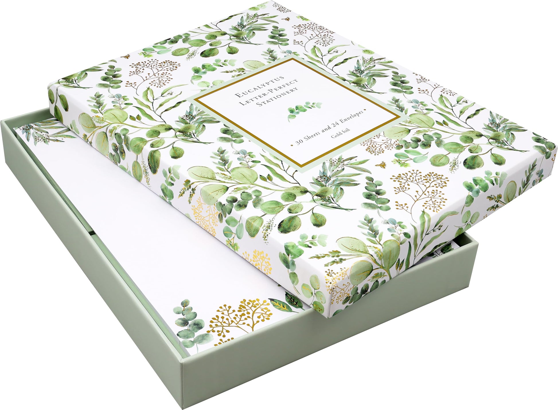 Eucalyptus Boxed Stationery (24 sheets, 30 envelopes)