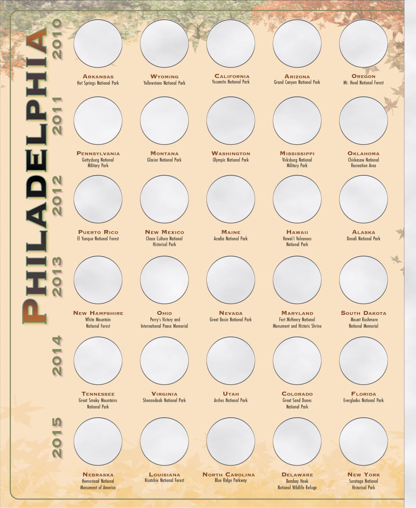 Official Whitman Collector's Edition Coin Folder - National Park Quarters: 2010-2021