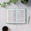 KJV Holy Bible, Giant Print Standard Size Faux Leather Red Letter Edition - Thumb Index & Ribbon Marker, King James Version, Teal Floral (KJV Standard GP Editions)