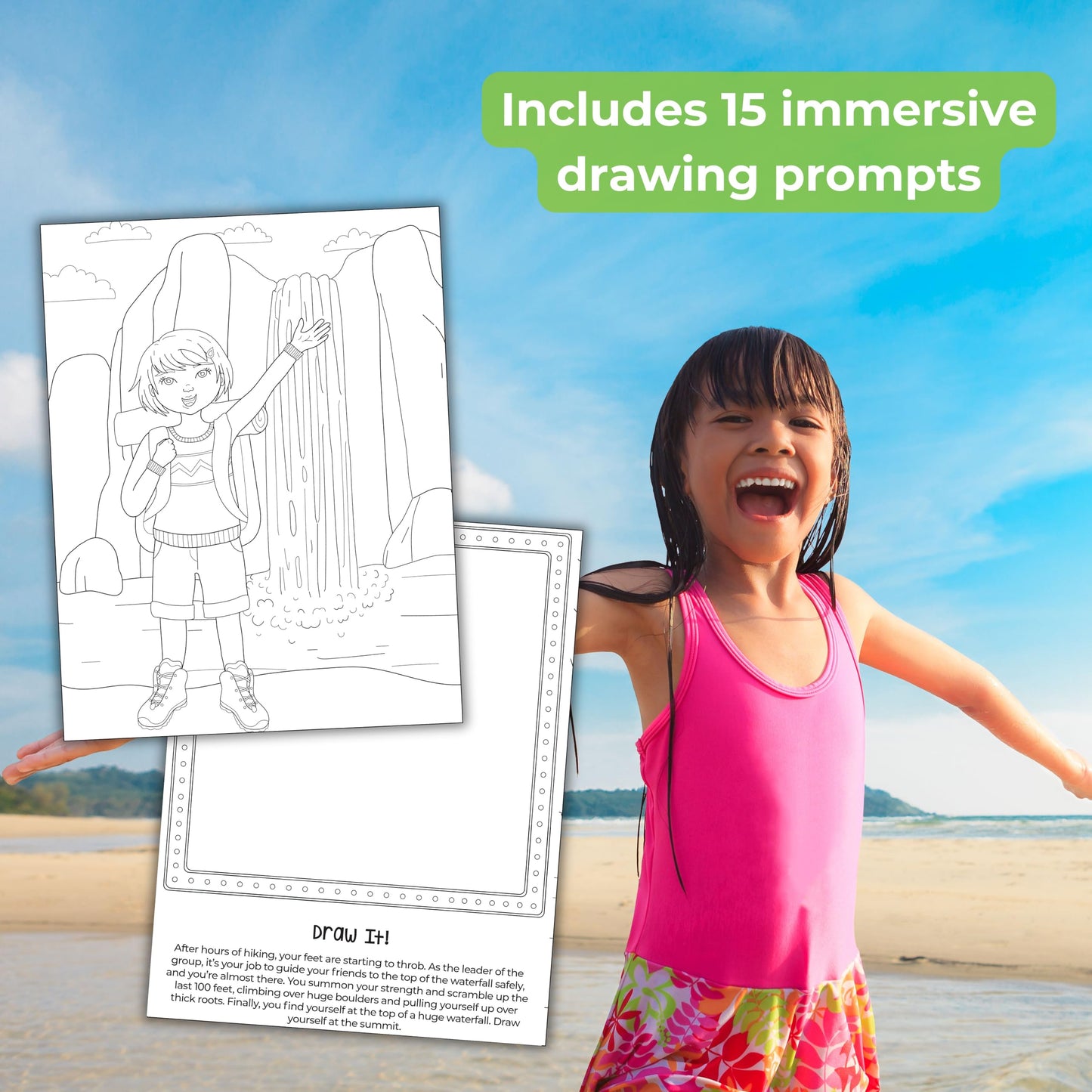 Think Brave! A Coloring & Drawing Adventure Book for Girls - Mess Free for Kids