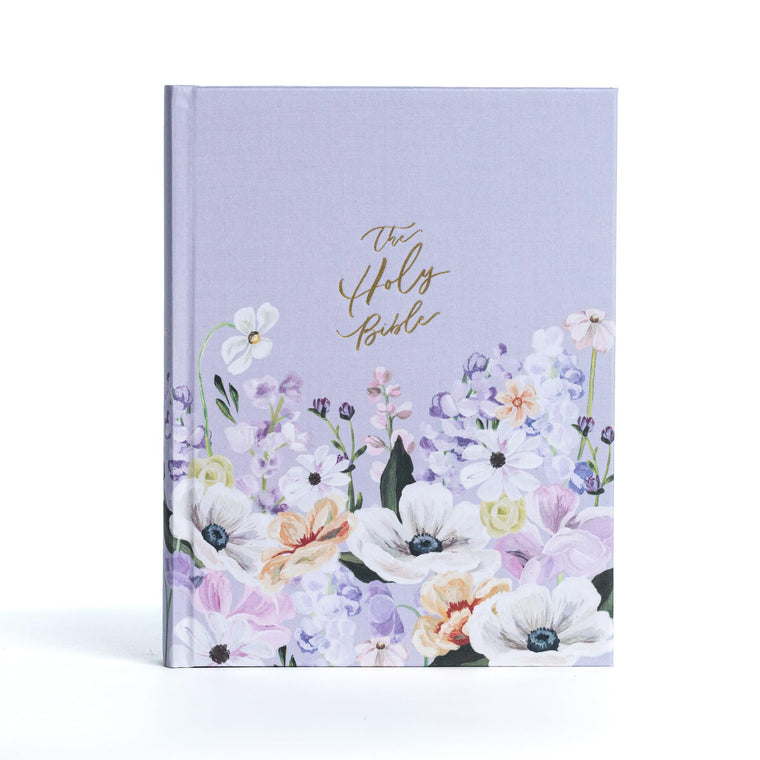 KJV Notetaking Bible, Large Print Hosanna Revival Edition, Lavender/Peach Cloth Over Board, KJV Holy Bible, Red Letter, Single-Column, Journaling Space, Reading Plan, Easy-to-Read Bible Slab Type