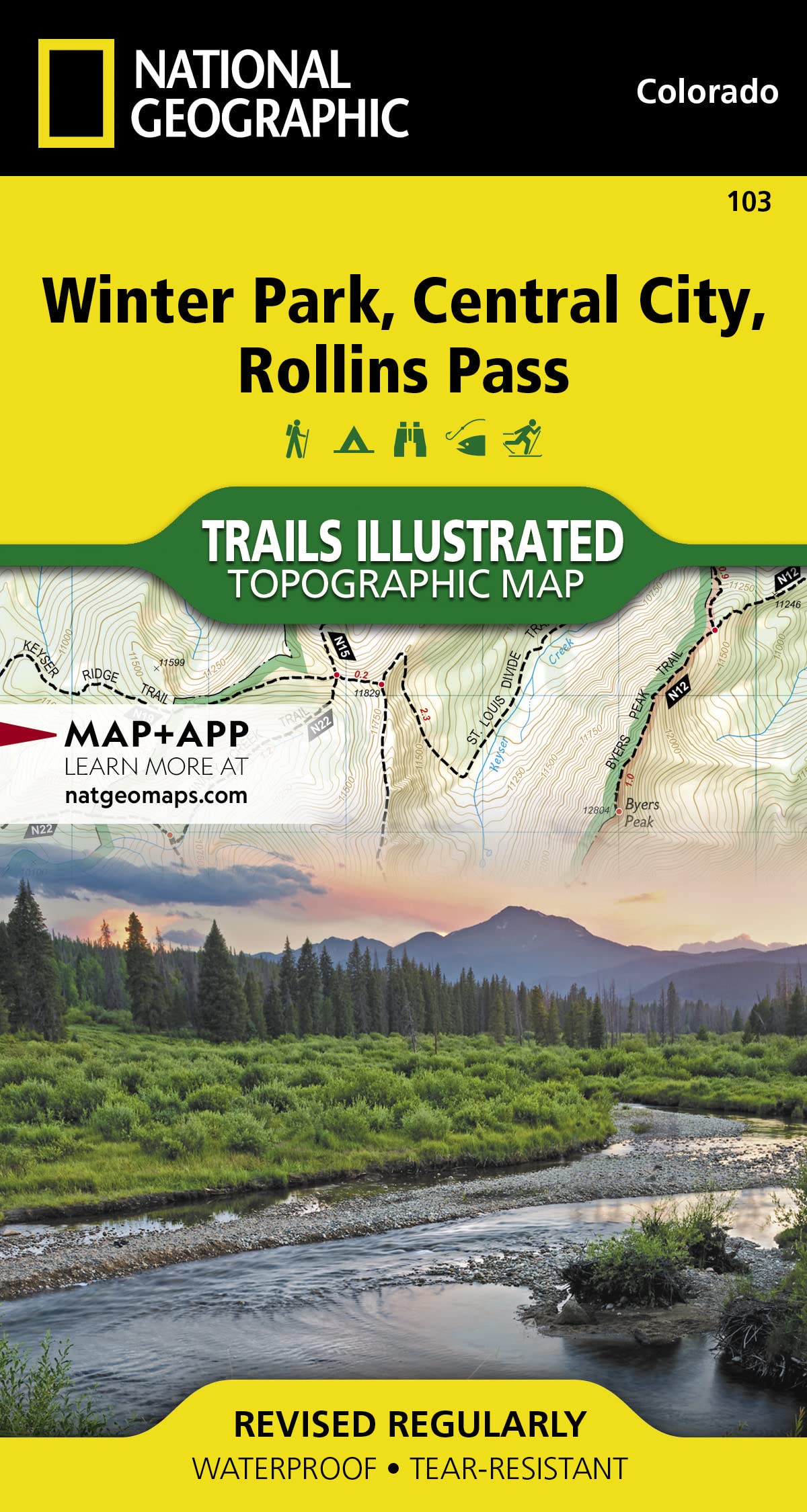 Winter Park, Central City, Rollins Pass Map (National Geographic Trails Illustrated Map, 103)