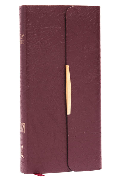 KJV Compact Checkbook Bible, Burgundy Bonded Leather, Red Letter: King James Version, Holy Bible