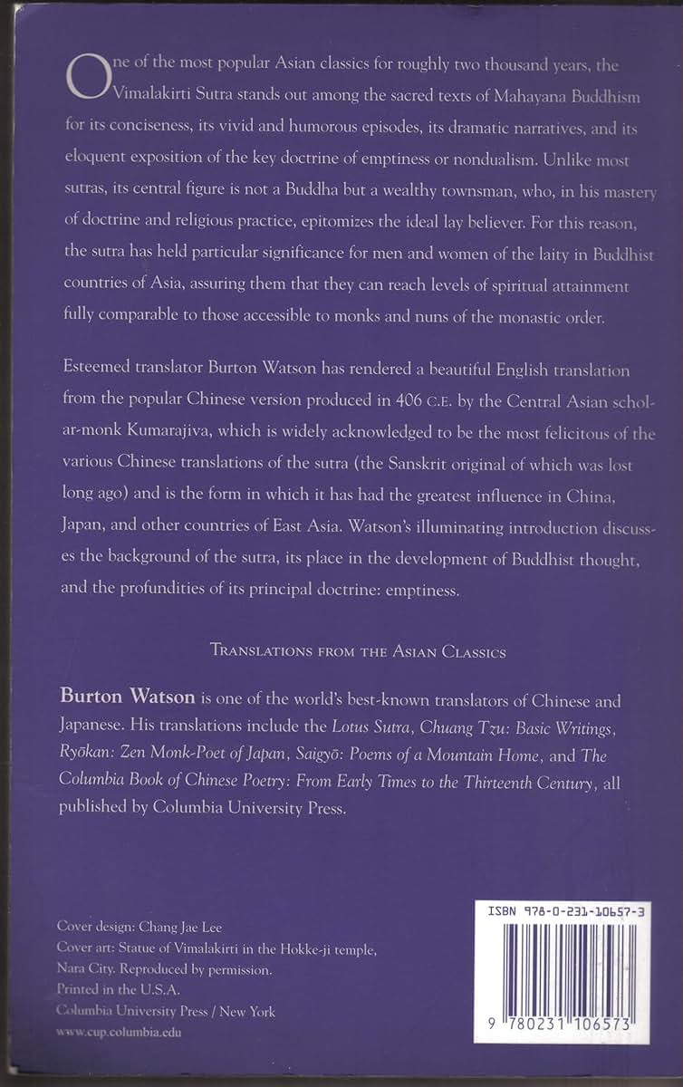 The Vimalakirti Sutra by Watson, Burton