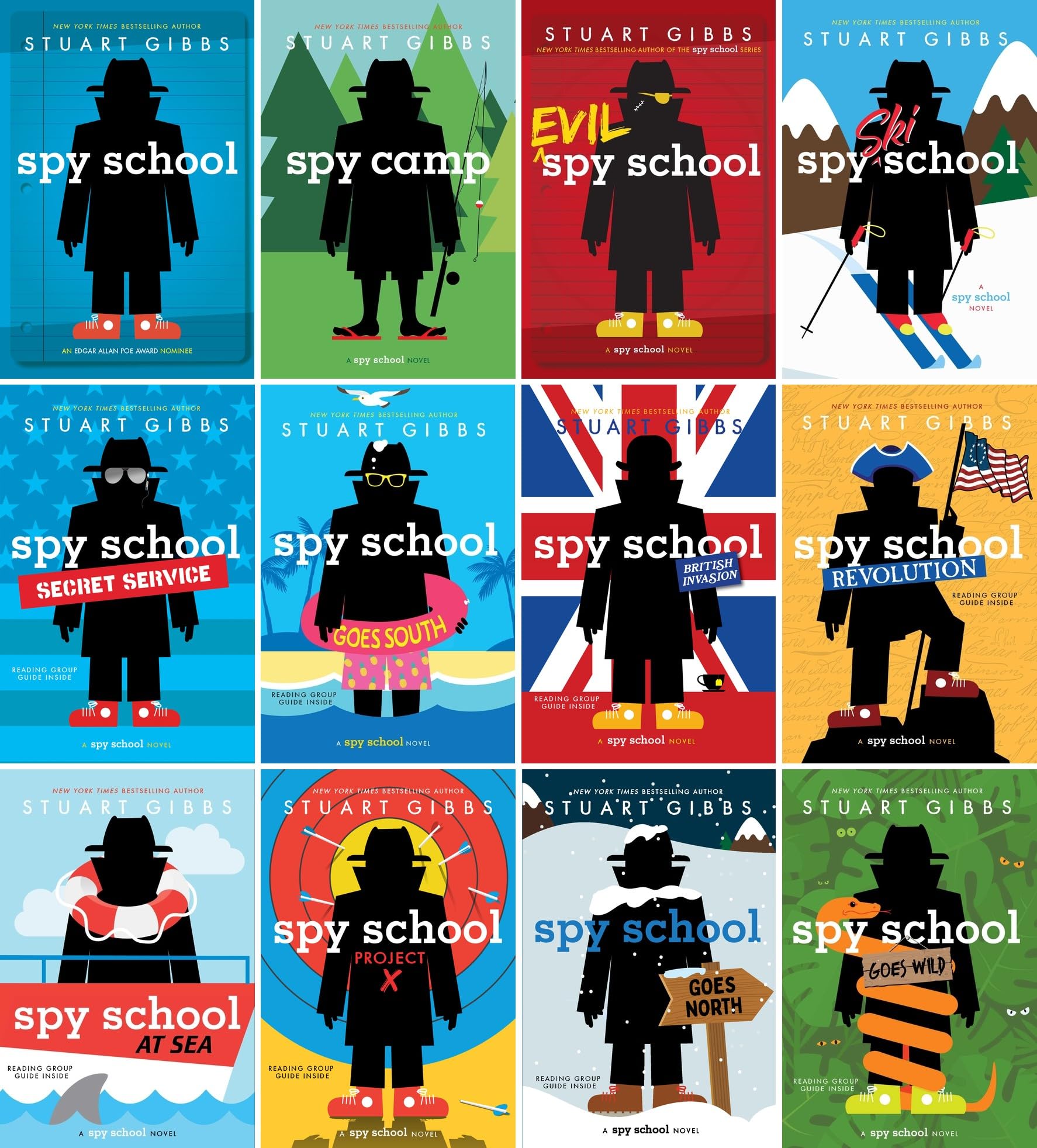 Spy School Series, 12 Books Collection Set, Spy Camp, Evil Spy School, Spy Ski School, Spy School Secret Service, Goes South, British Invasion, Revolution, at Sea, Project X, Goes Wild