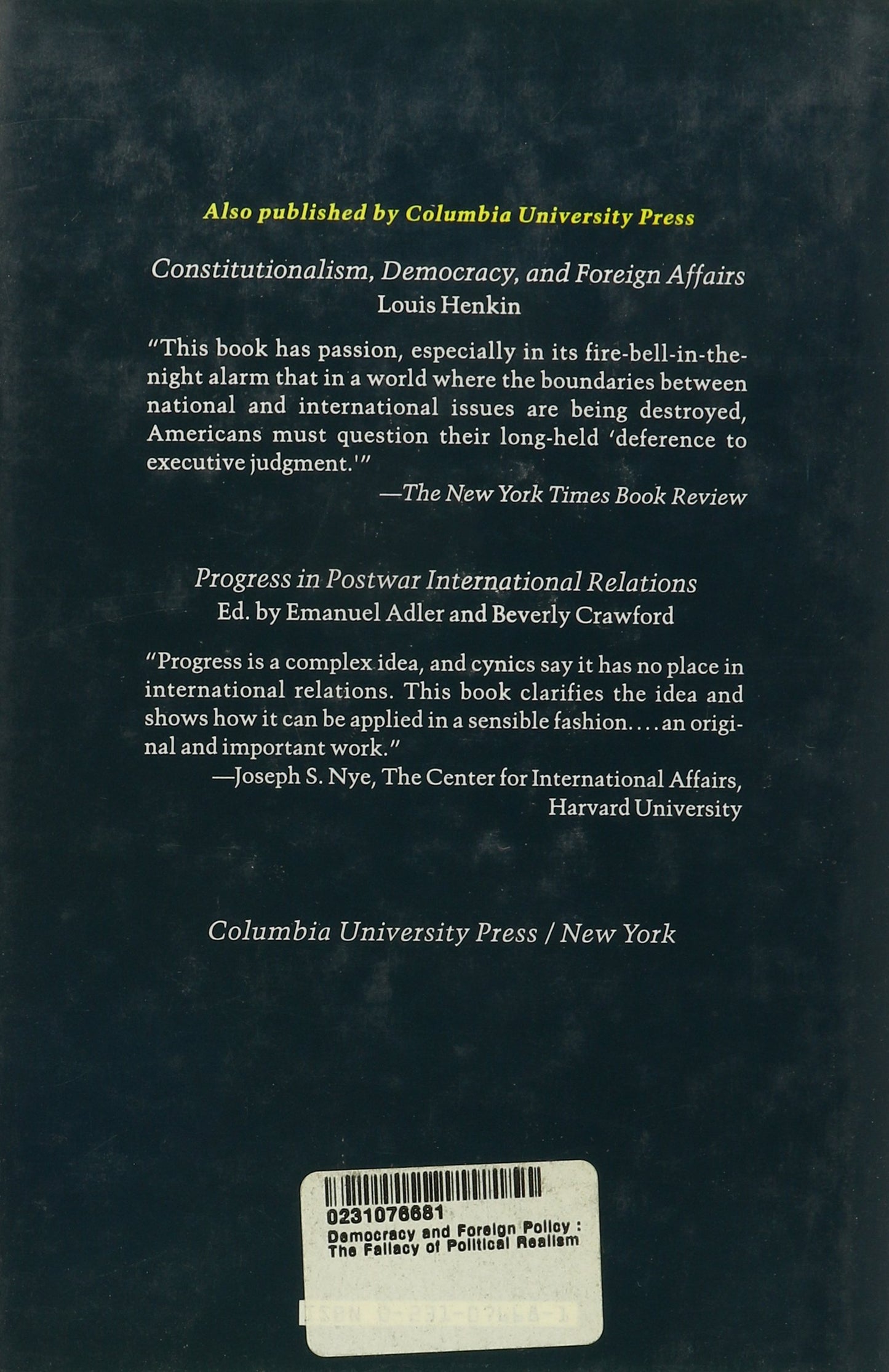Democracy and Foreign Policy: The Fallacy of Political Realism