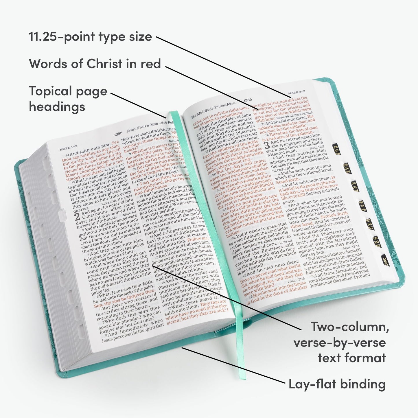 KJV Large Print Personal Size Reference Bible, Teal LeatherTouch Indexed, KJV Holy Bible, Red Letter, Pure Cambridge Text, Presentation Page, Cross-References, Full-Color Maps