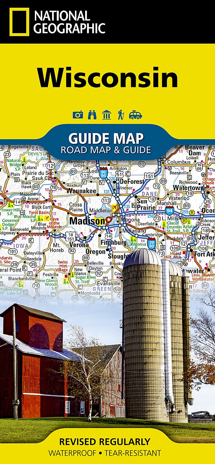 Wisconsin Map (National Geographic Guide Map)