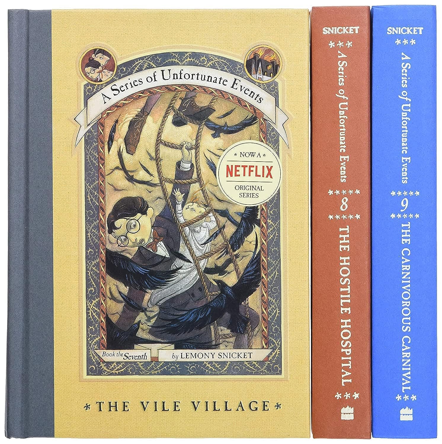 The Dilemma Deepens: A Box of Unfortunate Events, Books 7-9 (The Vile Village; The Hostile Hospital; The Carnivorous Carnival)