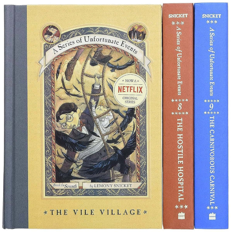 The Dilemma Deepens: A Box of Unfortunate Events, Books 7-9 (The Vile Village; The Hostile Hospital; The Carnivorous Carnival)