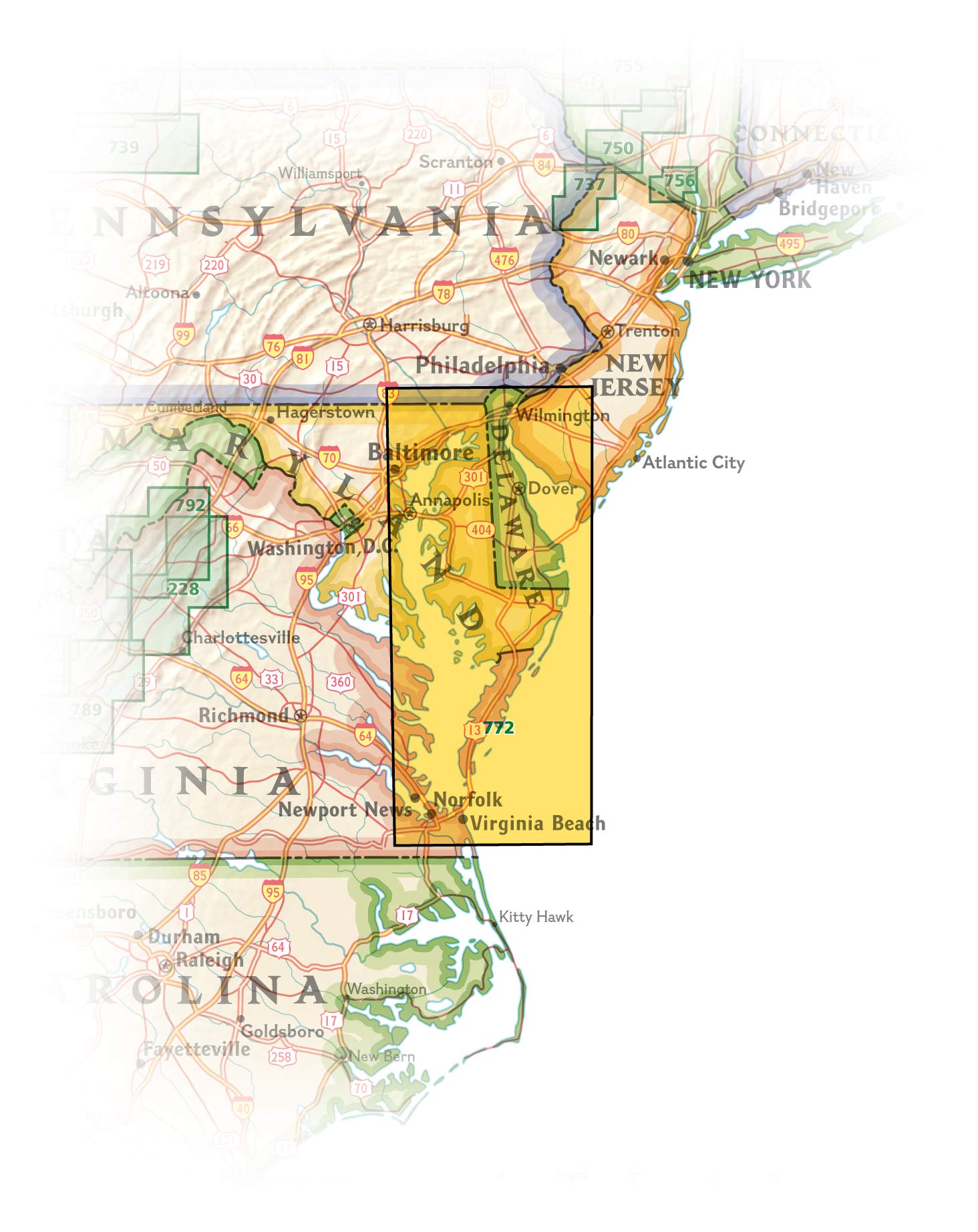 Delmarva Peninsula Map (National Geographic Trails Illustrated Map, 772)