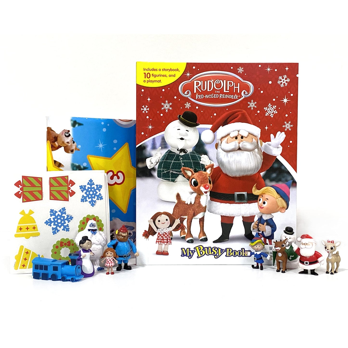 Rudolph the Red-Nosed Reindeer My Busy Books - Storybook, 10 figurines, playmat