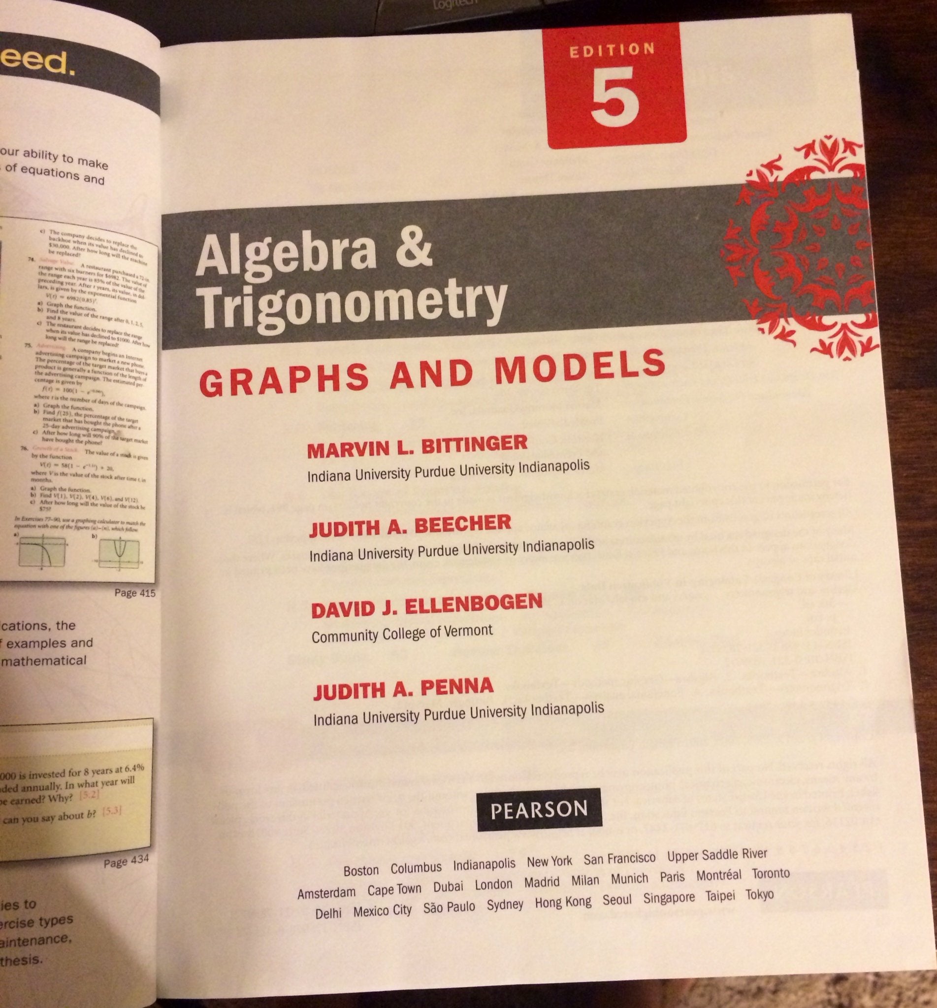 Algebra and Trigonometry: Graphs and Models (5th Edition)
