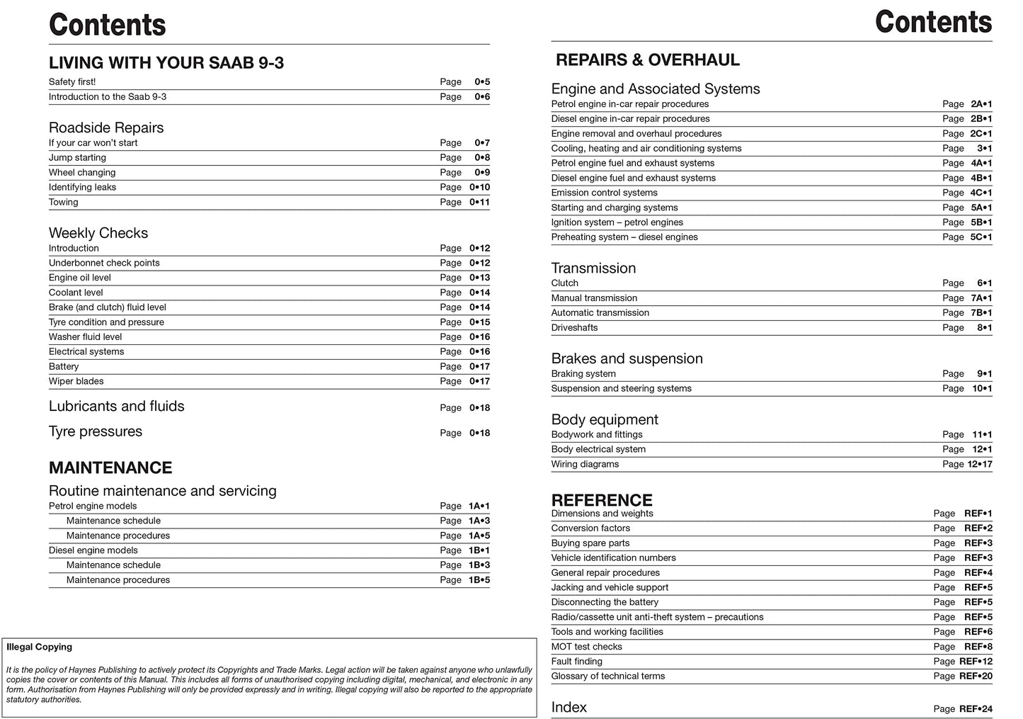 Saab 9-3 Petrol & Diesel (98 - Aug 02) Haynes Repair Manual (Paperback)