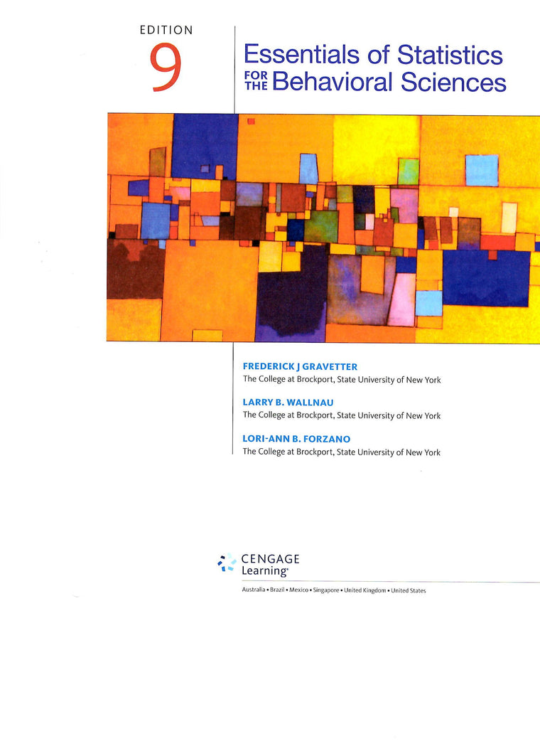 Essentials of Statistics for The Behavioral Sciences, Loose-Leaf Version