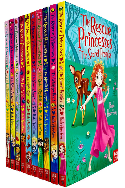 The Rescue Princesses Series Books 1 - 10 Collection Set By Paula Harrison (Secret Promise, Wishing Pearl, Moonlit Mystery, Stolen Crystals, Lost Gold & MORE!)