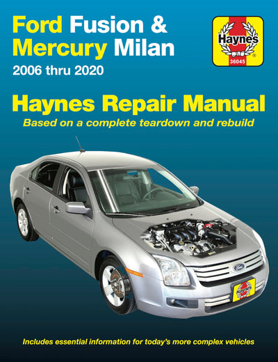 Ford Fusion & Mercury Milan (06-14) Haynes Repair Manual (Does not include information specific to hybrid models. Includes thorough vehicle coverage apart from the specific exclusion noted)
